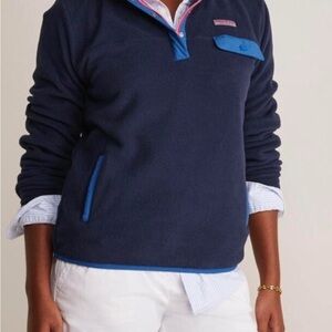 NWT VINEYARD VINES HARBOR FLEECE 1/4 ZIP Navy Blue Fleece Pullover